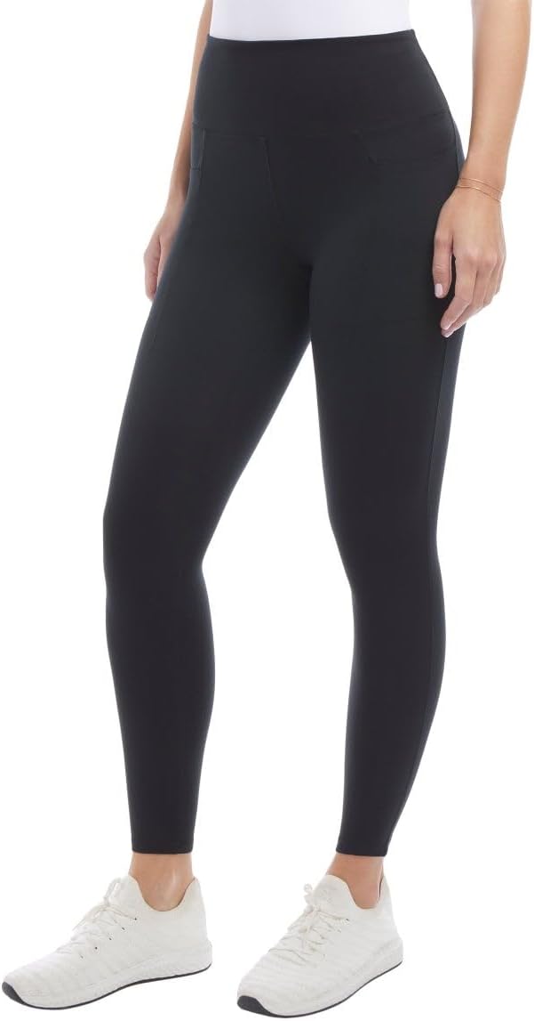 Danskin Leggings for Women - Workout Yoga Pants - High Waisted Active Leggings with Side Pockets (Black, M)