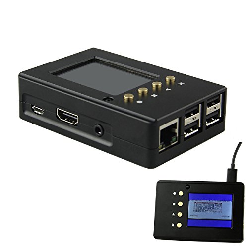 WINGONEER Aluminum Enclosure Case for Raspberry Pi DIY Kit with 2.2 Inch High PPI TFT LCD Screen Kit for Raspberry Pi 2 Model B/B+ / Pi 3 / 3B+