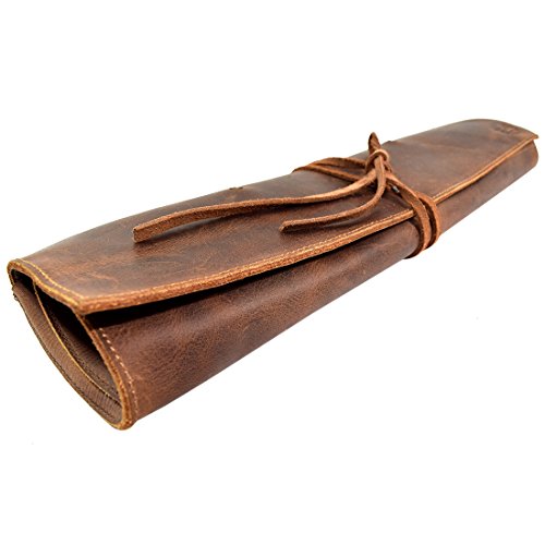 Rustic Leather Knife Roll Case, Durable Chef Knife Bag for Professional Chefs, Knife Roll Bag, Portable Carrying Case for Knives and Tools, Ideal for Culinary Travel, Knife Bags for Chefs Professional - Image 3