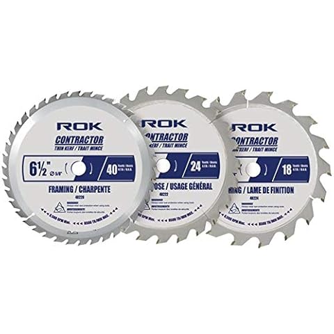 ROK 6-1/2 inch Circular Saw Blade Set, Pack of 3 Cover