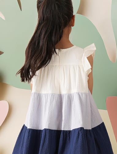 Image of Amazon Brand - Symbol Kids Knee Length Tiered A-Line Dress