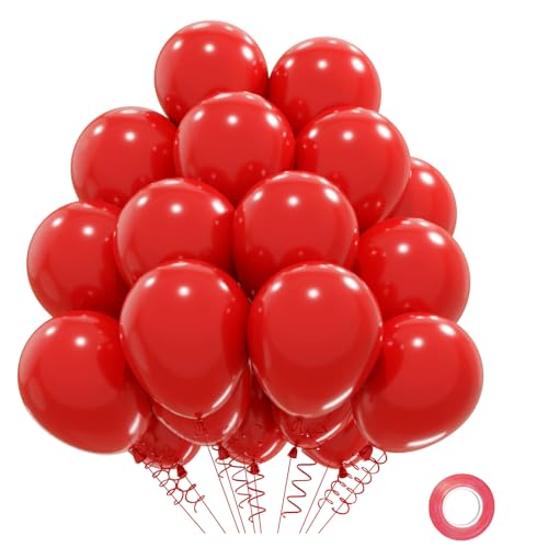 Ballons Rouge 31 Pièces Rouges Anniversaire, Ballons Hélium Anniversaire Rouge, Balloons Rouges Décoration De Fête De Mariage Rouge, Balloons En Latex 12 Pouces Décoration D'anniversaire Rose