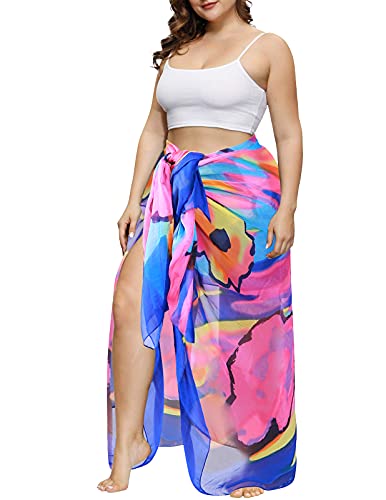 MissShorthair Womens Chiffon Beach Pareos Sarong Sheer Swimsuit Cover Ups Swimwear Bikini Wrap4