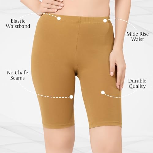 Image of TRASA Women's Cotton Fashion Biker Workout Cycling Shorts, Avialable Sizes: S,M,L,XL,2XL,3XL