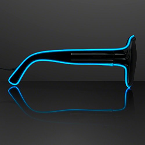Light Up Sunglasses Aviator Blue EL Wire Neon LED Flashing Sunglasses3