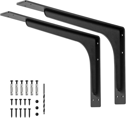 Shelf Support Bracket Heavy Duty, L Shelf Brackets ,max Load 300lbs, , Metal Brackets for Shelves, Counter Bracket ,Corner Brace,Pack of 2. ( (Supporting Bar) 30 "x 18.5 ")