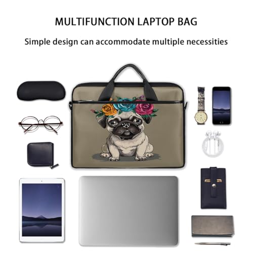 Bolsa para portátil 15 pulgadas diseño Pug impermeable portátil miniatura 7