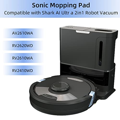 6 Pack Mop Pad for Shark AV2610WA / RV2620WD / RV2610WA / RV2410WD Robot Vacuum, Microfiber Sonic Mopping Pad Replacement Accessory