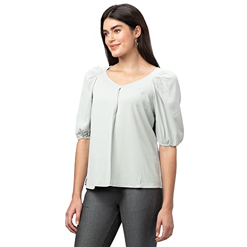 Image of Globus Women White Solid Sleeveless Top