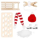 skis bois vintage 【Accessoires Lutins Noël】 Tous les éléments de ces accessoires lutins noël sont conçus dans le style d'un paysage enneigé de Noël et s'harmonisent parfaitement avec les motifs classiques de Noël tels que les gnomes et le ski. Seuls ou combinés, ils créent une ambiance festive.