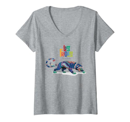 Mujer Los Fridos x FridaTM - Nahual Jaguar Camiseta Cuello V