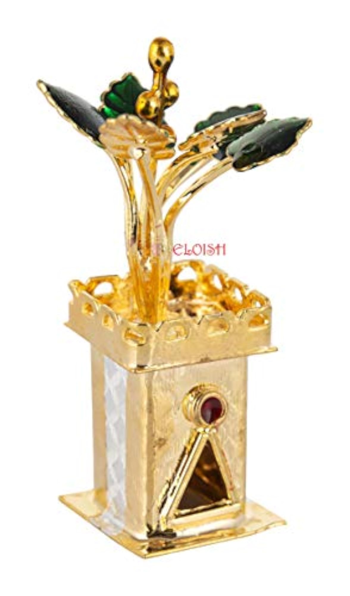 Gold Plated Silver Tulsi Plant for Religious Pooja