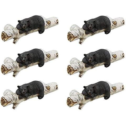 Deleon Collections Black Bear Drawer Pulls (6 Pack) w/Mounting Screws Cover