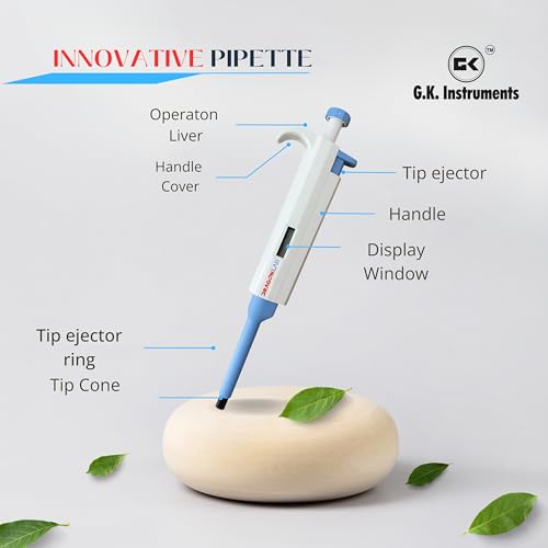 Image of GK Instruments 100-1000 L Scientific Variable Adjustable Micro Pipette | Precision Laboratory Pipette for Accurate Liquid Measurement | Adjustable Volume Pipette for Labs
