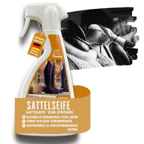 EMMA Lederseife Sattelseife 0 5 l | Lederreinigung & Pflege für Sattel Schuhe Stiefel Sofa & Auto | Saddle Soap & Lederfett farblos | Lederpflegemittel für Glattleder