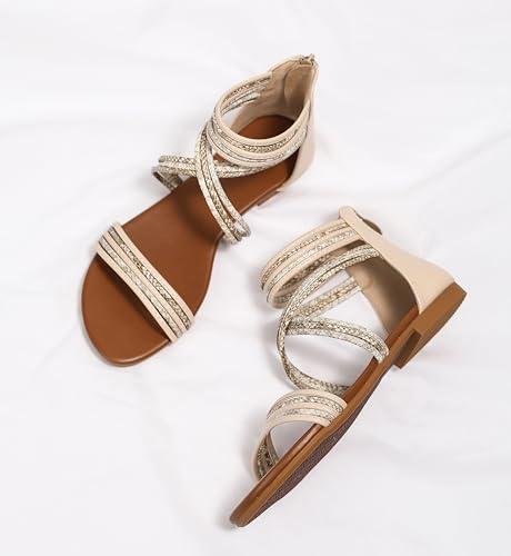 Image of Sandals Women Dressy Summer Flat Strappy Cute Casual Beach shoes