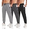Paquete de 3 pantalones deportivos para hombre, con bolsillos con cremallera, ajustados, para correr, gimnasio, regalos para hombre