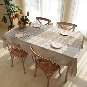 Winknowlrustictableclothcottonlinenfabricwrinklefreetableclothswashablesquaretablecoverdecorationforkitchendinningpartyfor4seatslightcoffeelines55x55inch Urban Country Home Decor Winknowl rustic tablecloth cotton linen fabric wrinkle free table cloths washable square table cover decoration for kitchen dinning party for 4 seats light coffee lines 55×55 inch urban country home decor