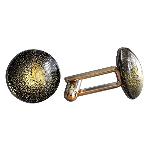 Manchetknopen van echt Muranoglas rond goud