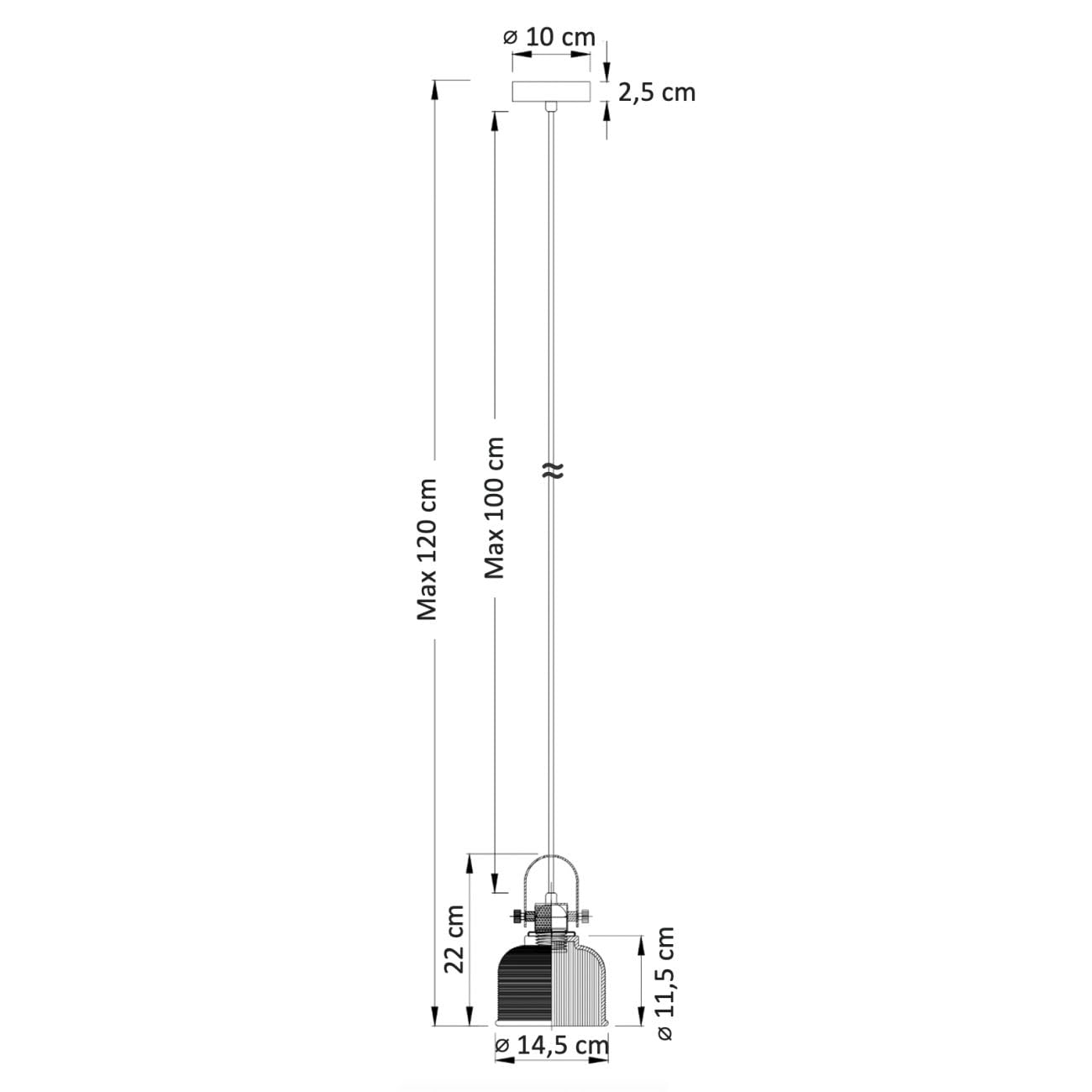 Suspension Vela verre transparent cloche E27