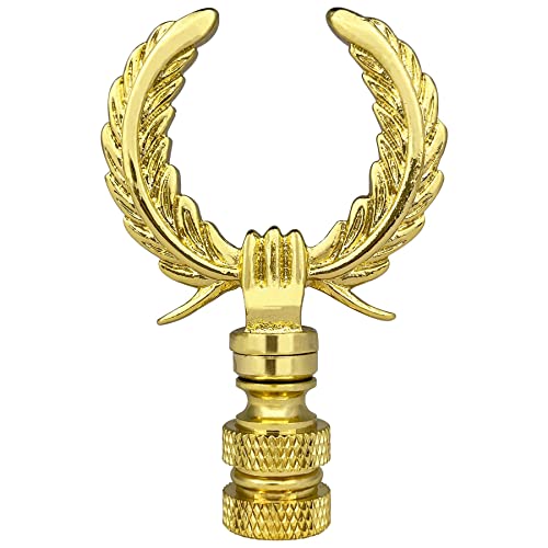 Image of Royal Designs, Inc. Decorative Laurel Wreath Finial for Lamp Shade, Polished Brass - Pack of 1