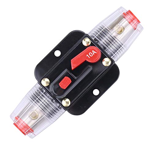 Image of ZOOKOTO 12V-24V DC 10A Car Audio Inline Circuit Breaker Reset Fuse Holders Inverter for Stereo Switch System Protection 10 Amp