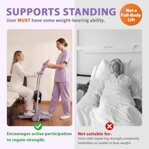 Image of Sit to Stand Patient Lift for Elderly - Standing Assist Device with Sliding Transfer Belt & Leg Support -Home Care Stand Assist Aid for Safe Transfer (SWL-330 lbs)