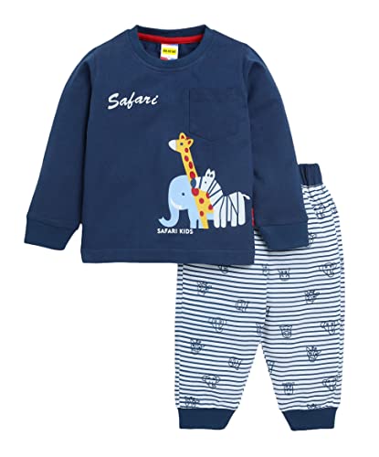Image of BABA AND BABY Long Sleeves Round Neck T-Shirt and Pant Set for Baby Boys