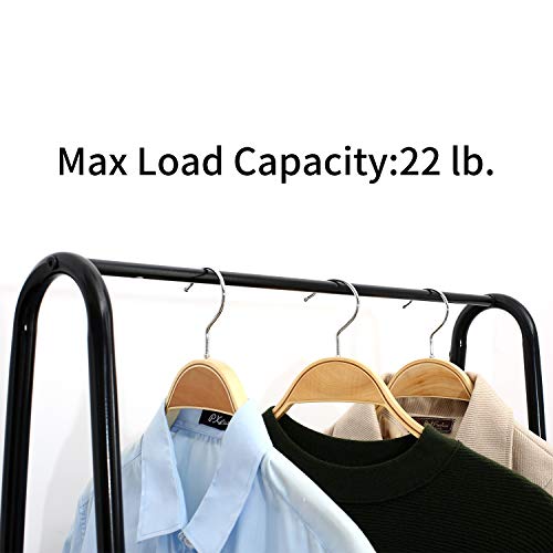 Homebi Garment Rack Metal Clothing Rack Coat Organizer Laundry Closet Storage Entrway Shelving Unit with Hanger and 2-Tier Durable Shelf for Shoes Clothes Storage in Black, 23.6”Wx13.19”Dx63”H
