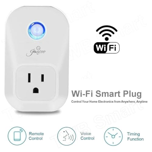 Jinvoo Smart Plug,WiFi Smart Plug,WiFi Outlet Socket Remote Control with Timer Function,Compatible with Alexa and Google Home,ETL FCC Listed,No Hub Required (2 Pack)