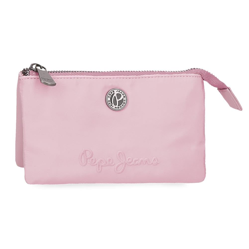 Pepe Jeans Corin Three Compartment Purse Pink 17.5x9.5x2cm Polyester and PU by Joumma Bags, Pink, One Size, Three Compartment Purse