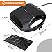 KRUMAD Sandwich Maker – 1000W Sandwich Toaster 2 Scheiben mit Antihaftbeschichtung, Wärmeisoliertem Griff & Kontrollleuchten – Kompakter Toaster für knusprige Sandwiches & Toasts