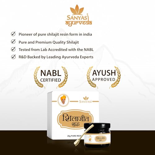 Sanyasi Shudh 100% Pure Himalayan Shilajit Resin - 20g | Ayurvedic Supplement for Energy & Stamina