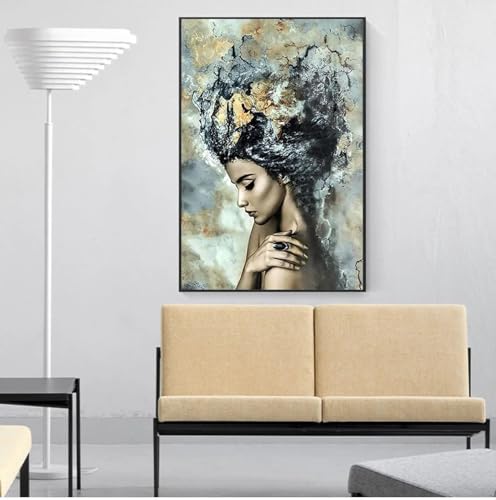 Affiches et impressions de fille en marbre peinture abstraite salon 70x110
