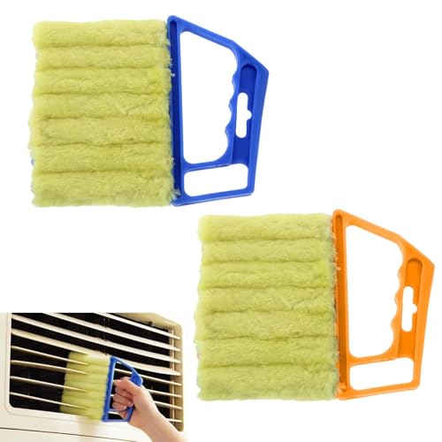 2 Pcs Venetian Blind Cleaner Tool Venetian Blind Cleaner Brush for Deep Cleaning 7 Finger Blinds Duster Easy Damp Cleaning Duster Tool for Wooden Blinds Vertical Windows Slat and Air Conditioners