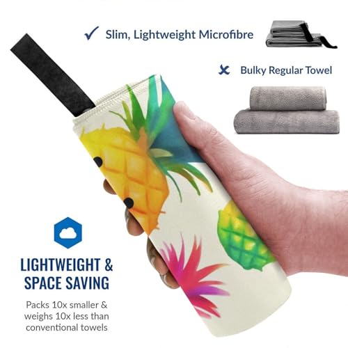 Serviette de plage microfibre anti sable et compacte ananas