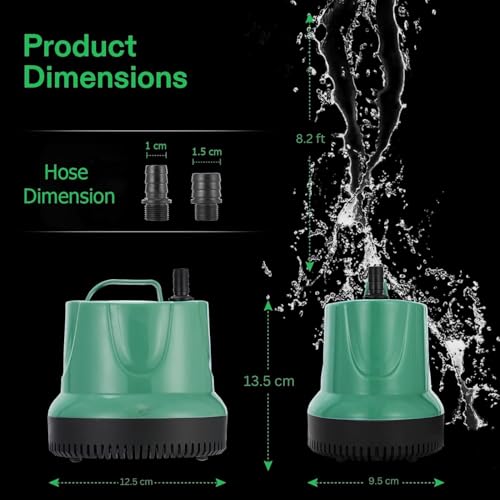 Image of Jainsons Pet Products RS-4000R 40W Submersible Water Pump | 1500L /H Flow | 2.2m Lift | AC 220V (40 Watt) (Color may Vary)