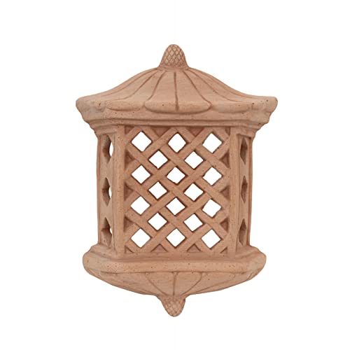 Biscottini Lanterna da esterno in terracotta 35x25x10 cm - Lanterne da esterno portacandele Made in Italy - Lanterne per illuminazione giardino