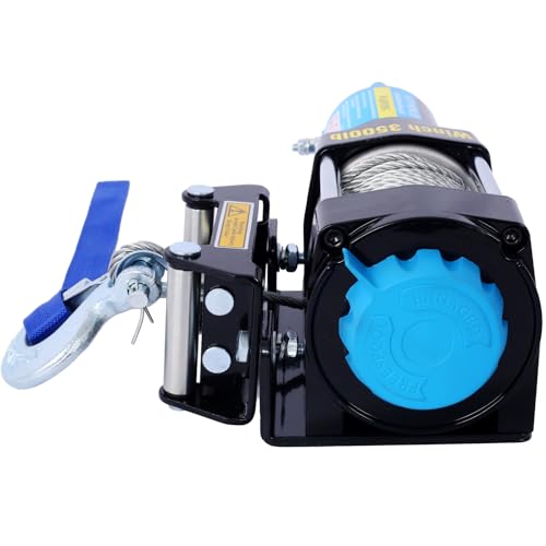 Winch eléctrico 12V 3500LBS con control remoto inalámbrico miniatura 2