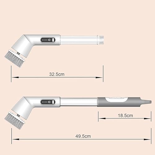 lopituwe Electric Spin Scrubber,Electric Cleaning Brush,Cordless Cleaning Brush with 5 Replaceable Brush Heads,Bathroom Scrubber with 2 Spin Speeds for Bathroom Kitchen Floor Tile - Image 4