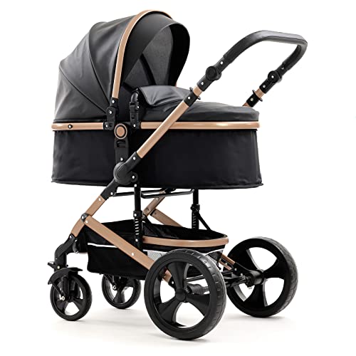 Pixini 3 in 1 Wandelwagen KALANI, Trio, Kind, Autostoel, Accessoires (Goud/Zwart) - Afbeelding 3