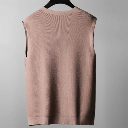 Men's Large Knitted Sweater Vest Fall Winter Cardigan Loose Fit Sleeveless Pullover3