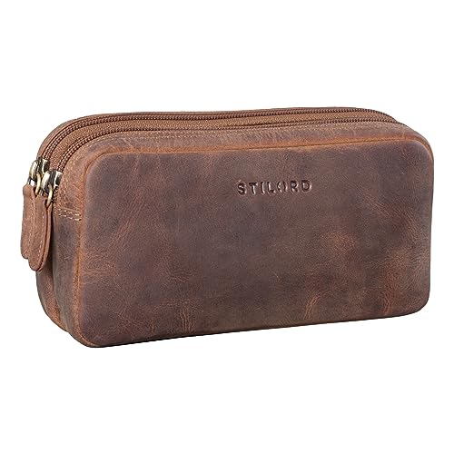STILORD 'Eddie' Leder Federmäppchen Stifteetui Groß Stiftemappe...
