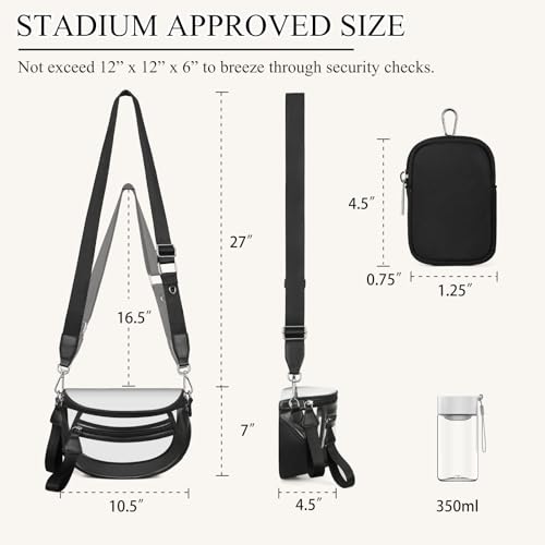 Clear Crossbody Bags for Stadium Events, Large Clear Bag Purse for Concert Sport Events with RFID Coin Purse4
