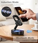 Jorest Wireless Induction Speaker,Phone Speaker Amplifier with Bluetooth, Foldable Cell Phone Stand for iPhone Android,Gifts for Men Women Teens,Birthday Anniversary Stuff,Desk Kitchen Bedside Gadget
