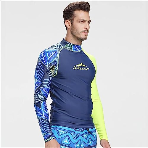 PISIQI Men's Splice UV Sun Protection UPF 50+ Skins Rash Guard Surfing Diving Swimwear Tight Long Sleeves Beach Surf Swim Top3