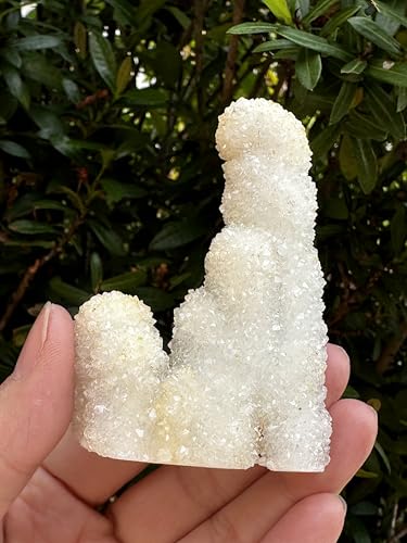Image of GAF TREASURES Chalcedony & Crystal Quartz Stalactite 3-8 inch, Natural Quartz on Chalcedony Stalactite Specimen (0.12-0.25 lb)