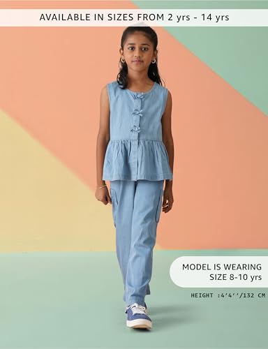 Image of Amazon Brand - Symbol Girl's Lightweight Denim Loose Pants