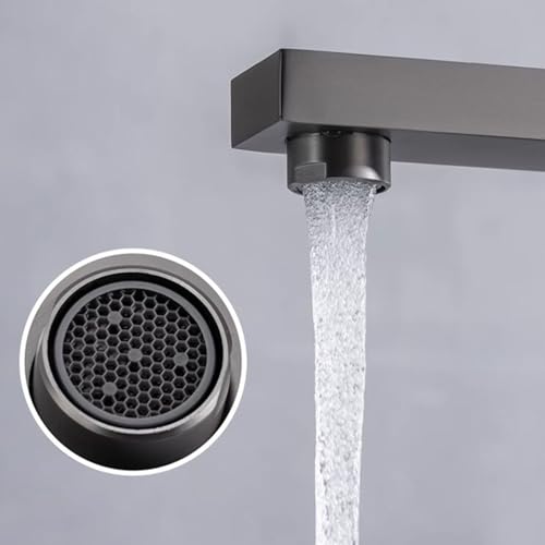Robinet de baignoire sur pied anti corrosion laiton gris avec douchette