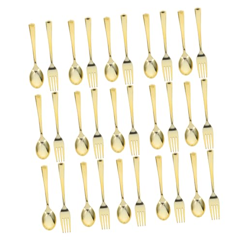 FRCOLOR 120個入り使い捨てゴールド食器 フォーク スプーン付き 高耐久プラ